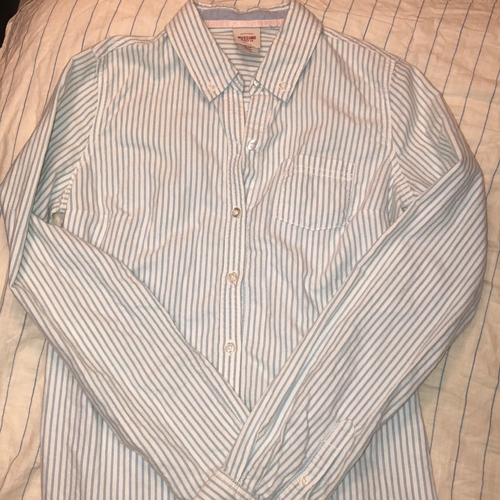 Light blue striped button up